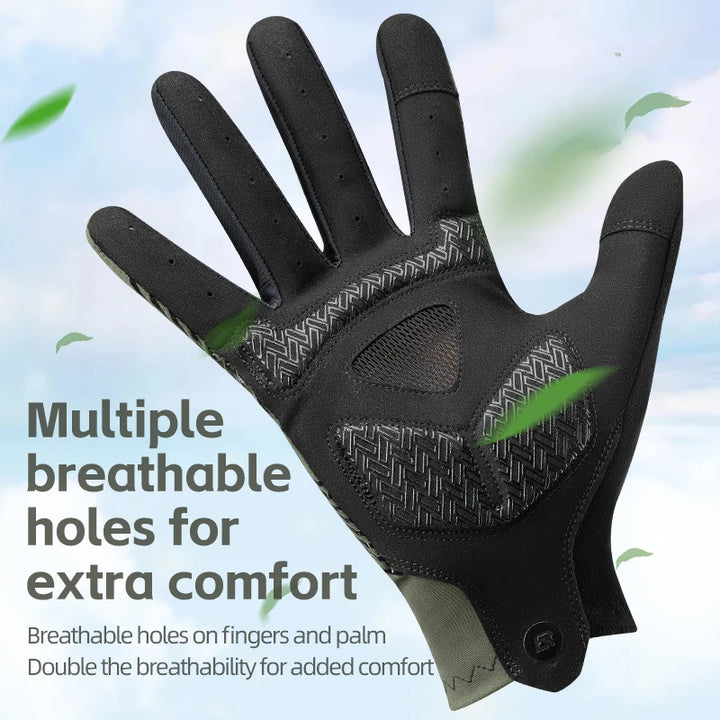Breathable Full-Finger Cycling Gloves - Touchscreen Riding Gloves for Outdoor Training