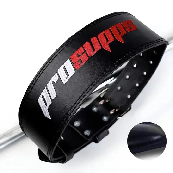 Leather Weightlifting Belt - Lumbar Support Strap for Squats &amp; Deadlifts