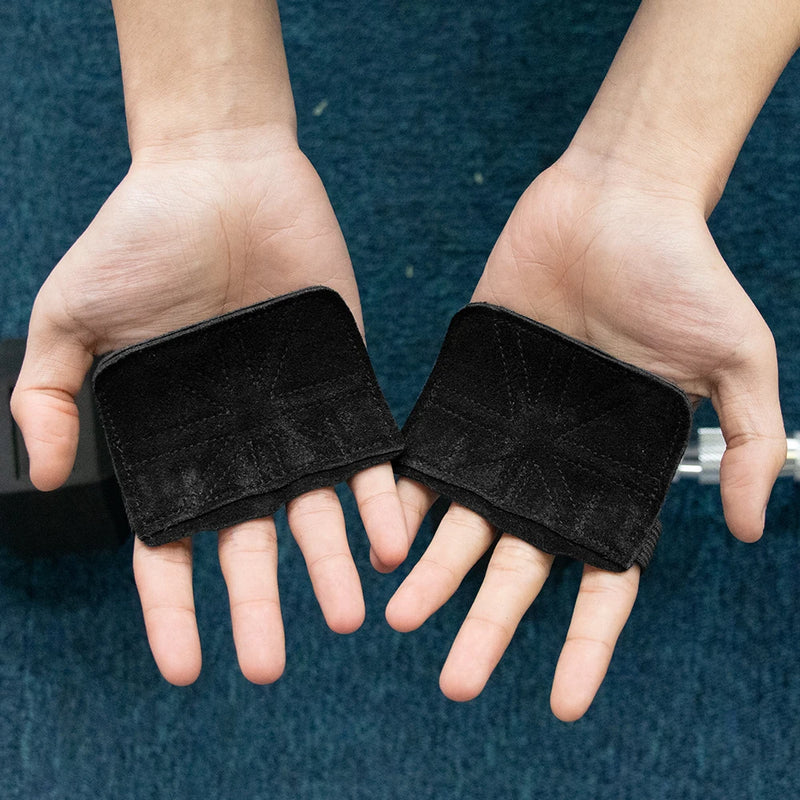 Leather Weightlifting Gloves - Palm Protection Grips for Pull-Ups & Gym Training