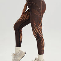Lattice Print High-Waist Leggings