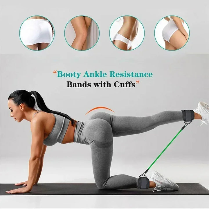 Ankle Resistance Band Set - Glute Training Straps for Lower-Body Gym Workouts