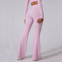 High-Waist Flared Yoga Pants with Pockets
