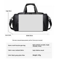Multi-Compartment Gym Duffel Bag - Men's Training Bag for Workout, Travel & Weekend Trips