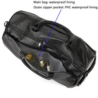 Genuine Leather Duffel Bag - Unisex Training Bag for Workout, Travel & Weekend Trips