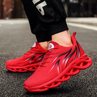Men's Flame Knit Sneakers - Statement Running Shoes for Sport & Street Wear