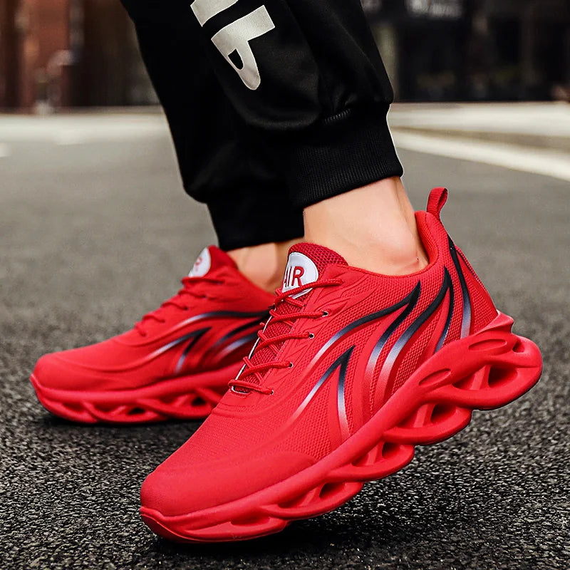 Men's Flame Knit Sneakers - Statement Running Shoes for Sport & Street Wear