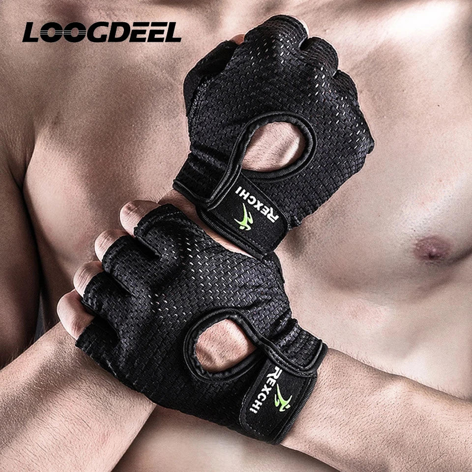 Anti-Slip Weightlifting Gloves - Wrist Support Grips for CrossFit &amp; Gym Training