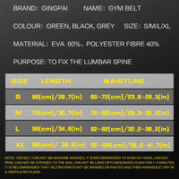 Compression Weightlifting Belt - Lumbar Support Waist Guard for Strength Training