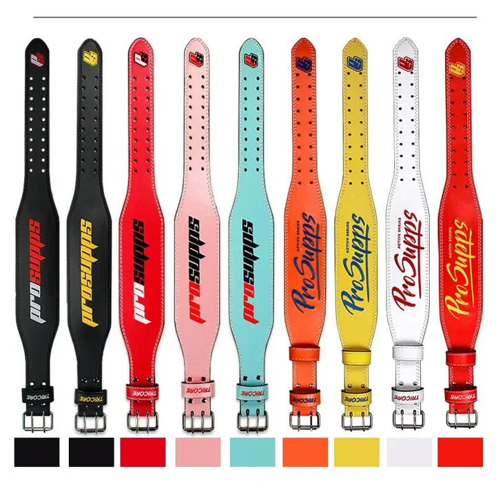 Leather Weightlifting Belt - Lumbar Support Strap for Squats &amp; Deadlifts