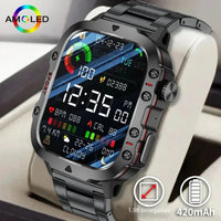Military Outdoor Smart Watch - Men's 5ATM Fitness Tracker with Bluetooth Calling