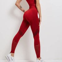 Seamless High-Waist Fitness Leggings - Women's Compression Tights for Yoga & Training