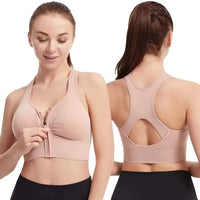 Plus Size Zipper Sports Bra Vest