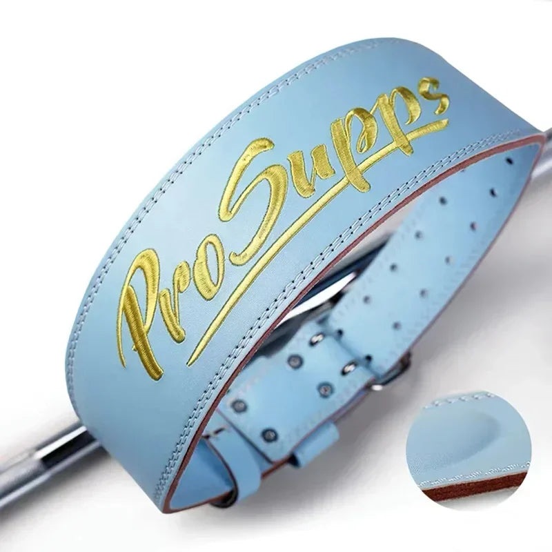 Leather Weightlifting Belt - Lumbar Support Strap for Squats &amp; Deadlifts