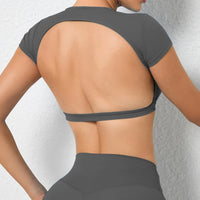 Backless Breathable Workout Crop Top