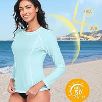 UPF 50+ Long Sleeve Rash Guard Top