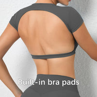 Backless Breathable Workout Crop Top