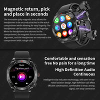 AMOLED Smart Watch with Earbuds - Bluetooth Fitness Watch for Music & Training