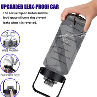 Half-Gallon Motivational Water Bottle - Leakproof Hydration Flask for Gym & Travel