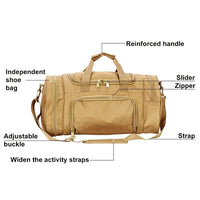 35L Sports Duffel Bag - Men's Weekend Travel Gym Bag with Shoe Compartment