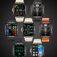 Military Outdoor Smart Watch - Men's 5ATM Fitness Tracker with Bluetooth Calling