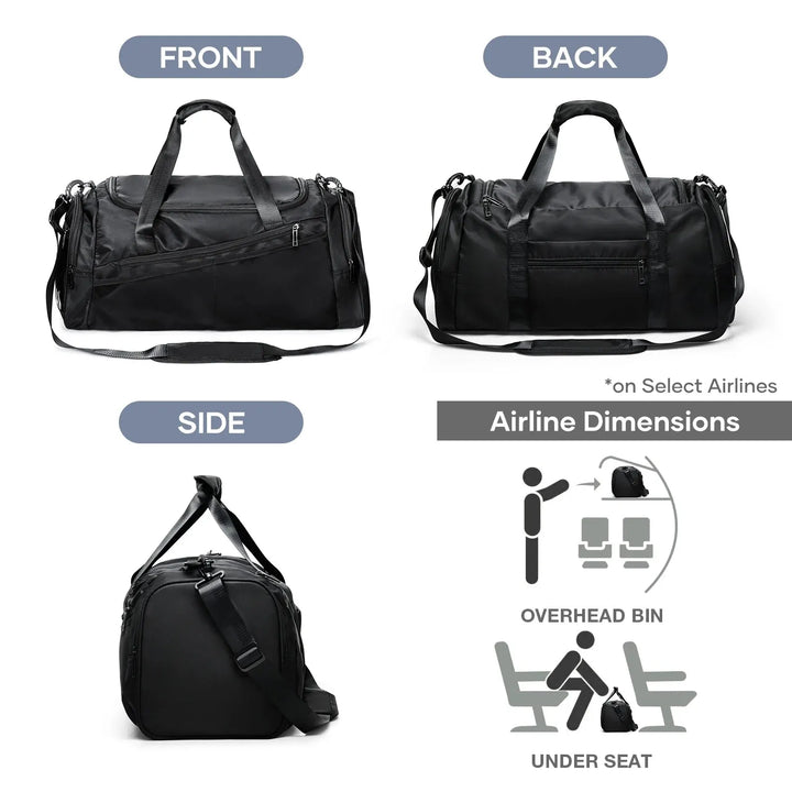 Multi-Compartment Gym Duffel Bag - Unisex Training Bag for Workout, Travel &amp; Weekend Trips