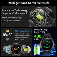 AMOLED Smart Watch with Earbuds - Bluetooth Fitness Watch for Music & Training
