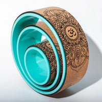 Cork Yoga Set - Pilates Ring and Stretch Tools for Home Flexibility Training