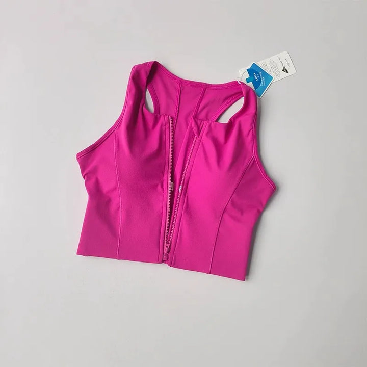 Front-Zip Quick-Dry Sports Bra Vest