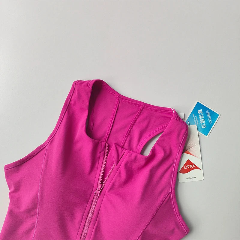 Front-Zip Quick-Dry Sports Bra Vest