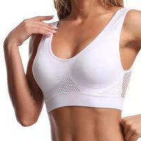 Seamless Mesh Sports Bra with Removable Pads