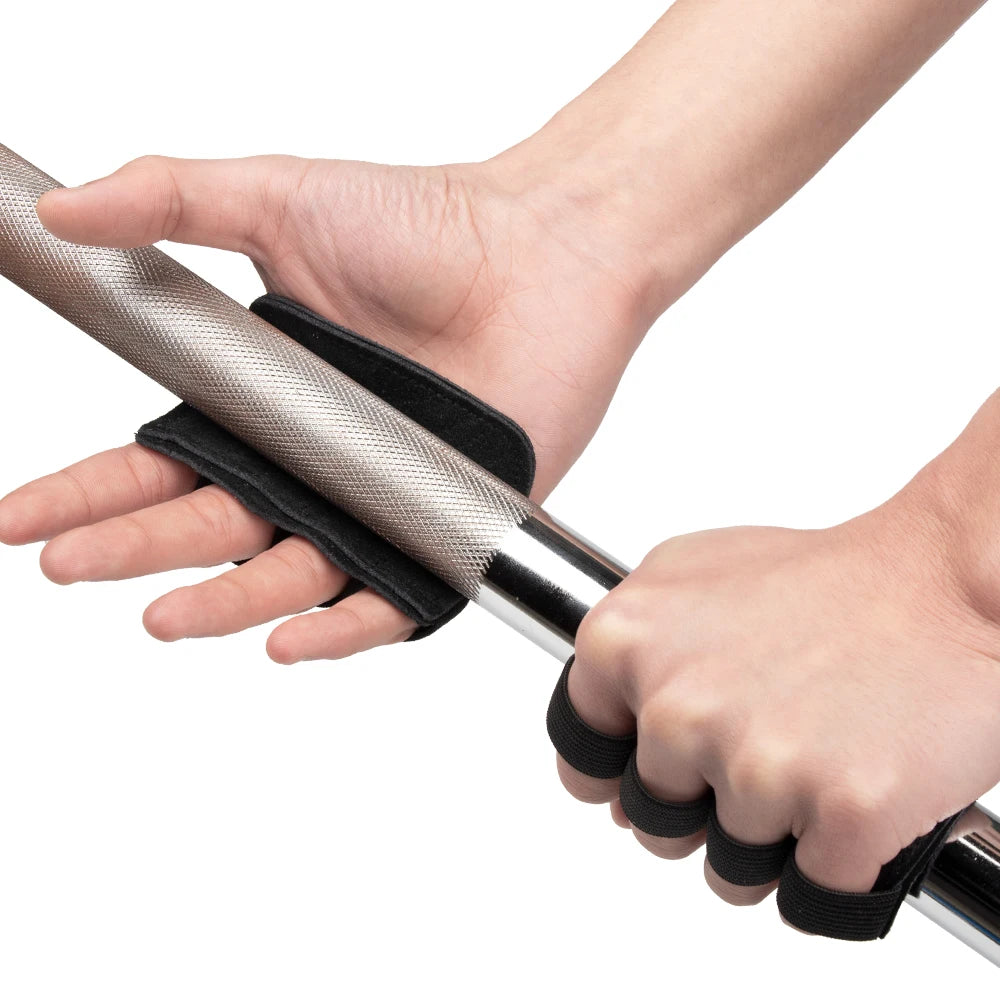 Leather Weightlifting Gloves - Palm Protection Grips for Pull-Ups &amp; Gym Training