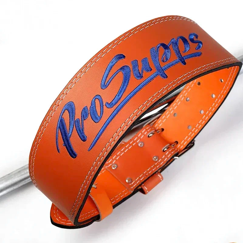 Leather Weightlifting Belt - Lumbar Support Strap for Squats &amp; Deadlifts