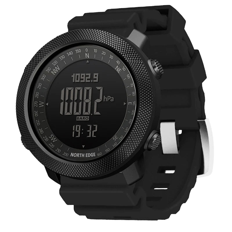 Digital Outdoor Sports Watch - Men's Waterproof Compass Watch for Running & Swimming