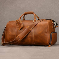 Genuine Leather Duffel Bag - Unisex Training Bag for Workout, Travel & Weekend Trips