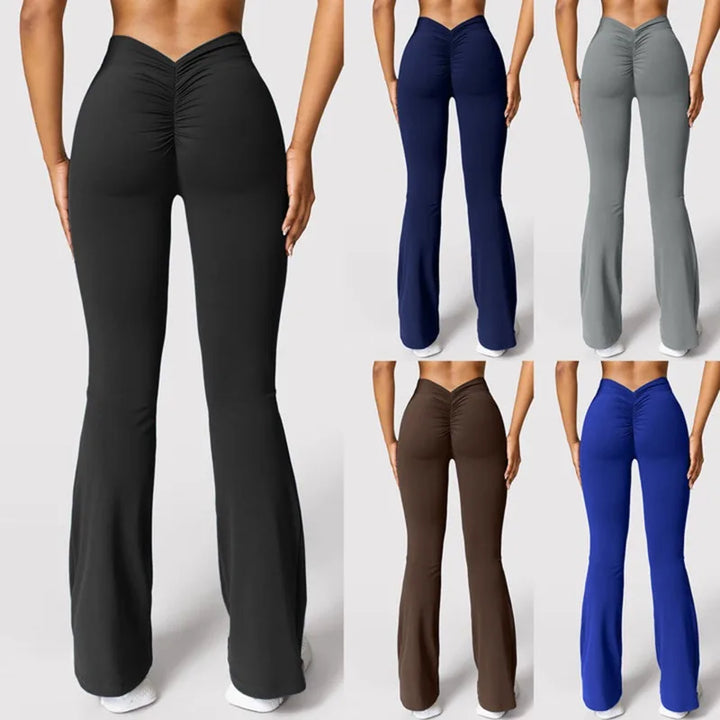 V-Back Flare Fitness Leggings - Women&