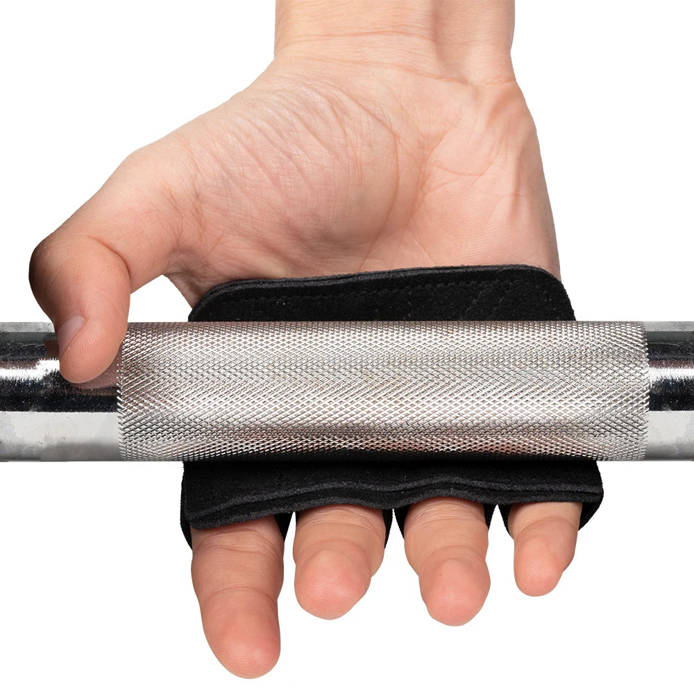 Leather Weightlifting Gloves - Palm Protection Grips for Pull-Ups &amp; Gym Training