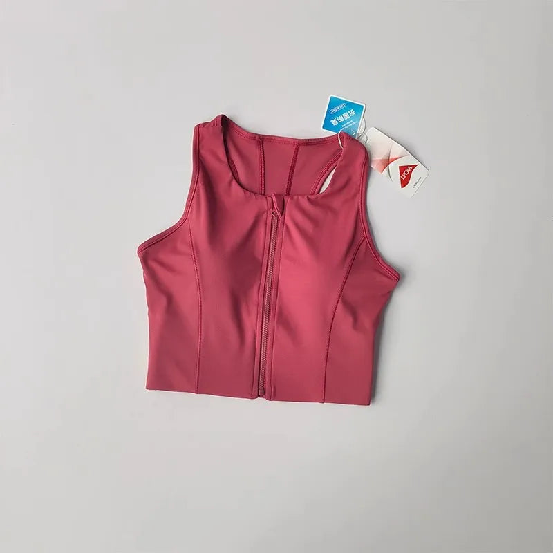 Front-Zip Quick-Dry Sports Bra Vest