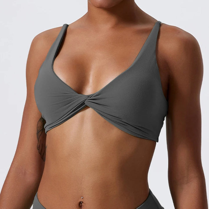 Pleated Quick-Dry Sports Bra
