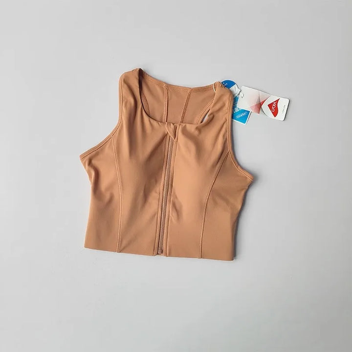 Front-Zip Quick-Dry Sports Bra Vest