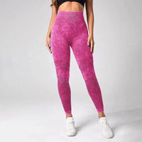 Tie-Dye Tummy Control Leggings - Women's Sculpting Tights for Yoga & Everyday Training