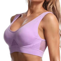 Seamless Mesh Sports Bra with Removable Pads
