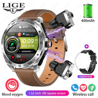 AMOLED Smart Watch with Earbuds - Bluetooth Fitness Watch for Music & Training