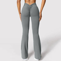 V-Back Flare Fitness Leggings - Women's High-Waist Pants for Gym & Casual Wear
