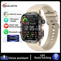 Military Outdoor Smart Watch - Men's 5ATM Fitness Tracker with Bluetooth Calling