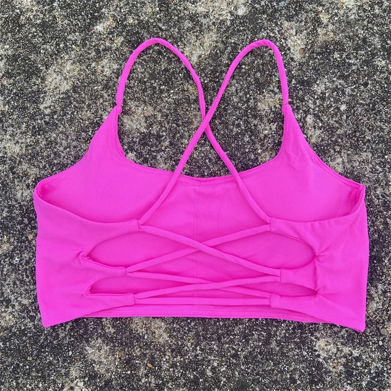 Cross-Back Strappy Sports Bra