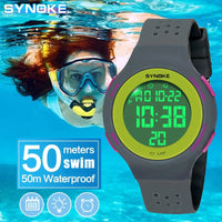 Slim Waterproof Digital Sport Watch - LED Swim Watch for Everyday Training